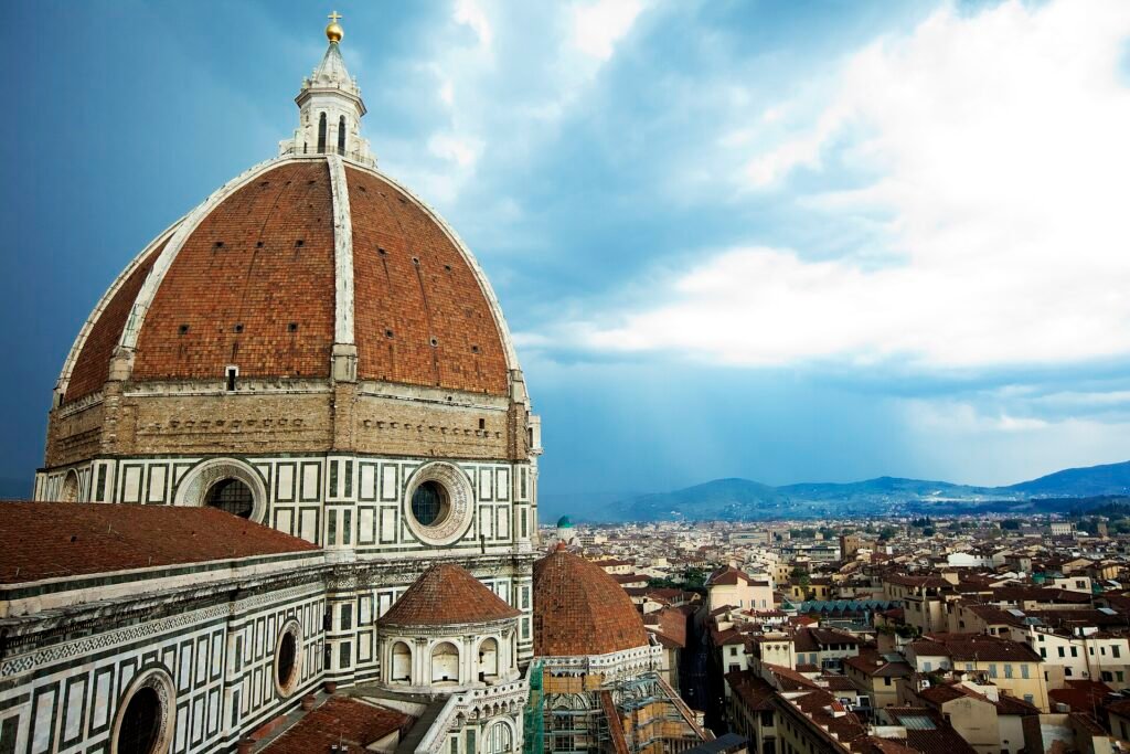 Florence Cathedral dome above the rooftops of the city
