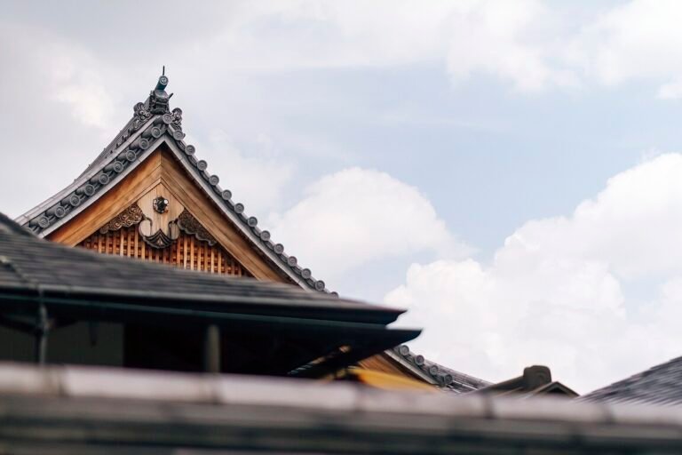 Traditional temple roof in Kyoto, luxury travel in Japan